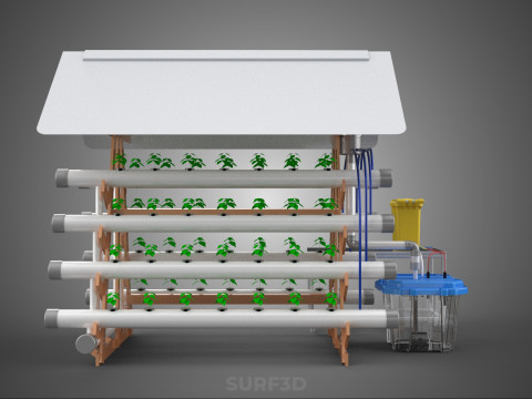 HYDROPONIC PLANTS GARDEN FARM AUTO CONTROL MONITOR IOT NUTRIENT 3D Модель