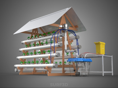 HYDROPONIC PLANTS GARDEN FARM AUTO CONTROL MONITOR IOT NUTRIENT 3D Модель