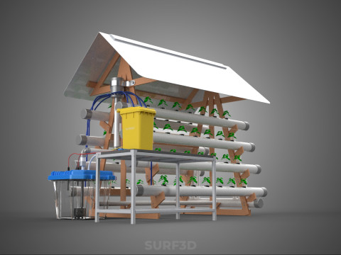 HYDROPONIC PLANTS GARDEN FARM AUTO CONTROL MONITOR IOT NUTRIENT 3D Модель