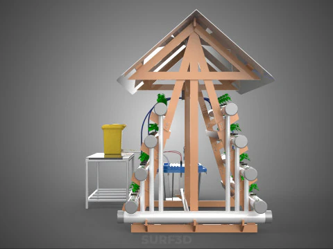 HYDROPONIC PLANTS GARDEN FARM AUTO CONTROL MONITOR IOT NUTRIENT 3D Model