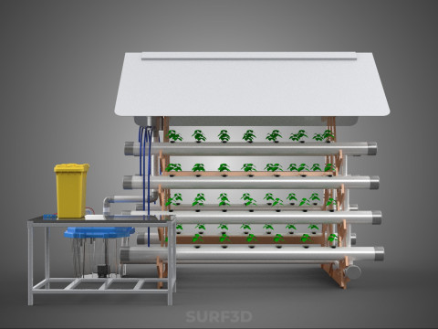 HYDROPONIC PLANTS GARDEN FARM AUTO CONTROL MONITOR IOT NUTRIENT 3D Модель