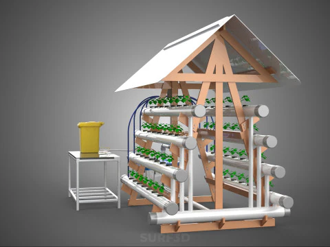 HYDROPONIC PLANTS GARDEN FARM AUTO CONTROL MONITOR IOT NUTRIENT 3D Model