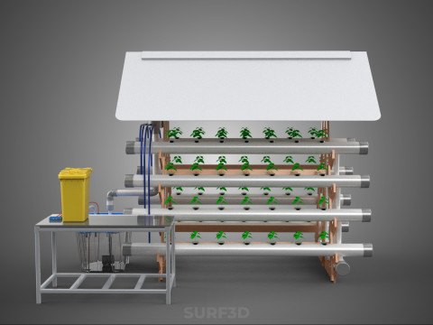 HYDROPONIC PLANTS GARDEN FARM AUTO CONTROL MONITOR IOT NUTRIENT 3D Модель