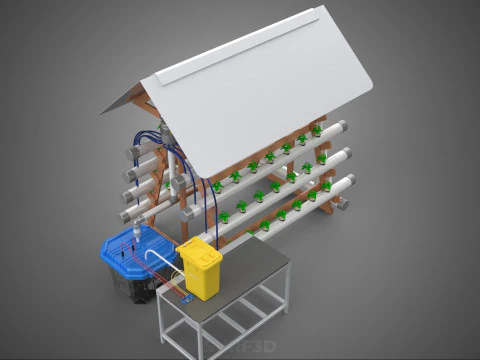 HYDROPONIC PLANTS GARDEN FARM AUTO CONTROL MONITOR IOT NUTRIENT 3D Model