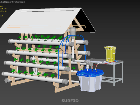 HYDROPONIC PLANTS GARDEN FARM AUTO CONTROL MONITOR IOT NUTRIENT 3D Модель