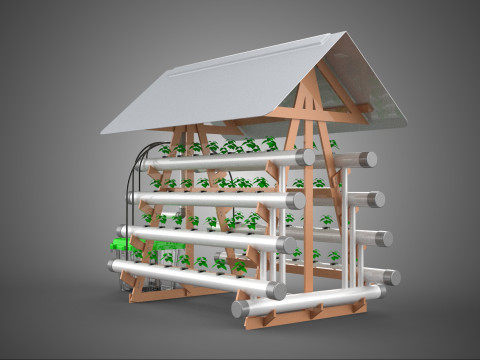 VERTICAL HYDROPONIC SOILLESS POT PLANT GROW WATER TANK RESERVOIR Modèle 3D