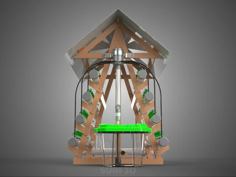 VERTICAL HYDROPONIC SOILLESS POT PLANT GROW WATER TANK RESERVOIR 3D Model