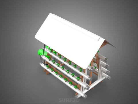 VERTICAL HYDROPONIC SOILLESS POT PLANT GROW WATER TANK RESERVOIR 3D Model