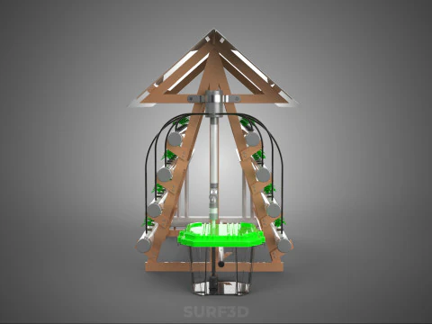 VERTICAL HYDROPONIC SOILLESS POT PLANT GROW WATER TANK RESERVOIR 3D Model