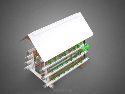 VERTICAL HYDROPONIC SOILLESS POT PLANT GROW WATER TANK RESERVOIR 3D Model