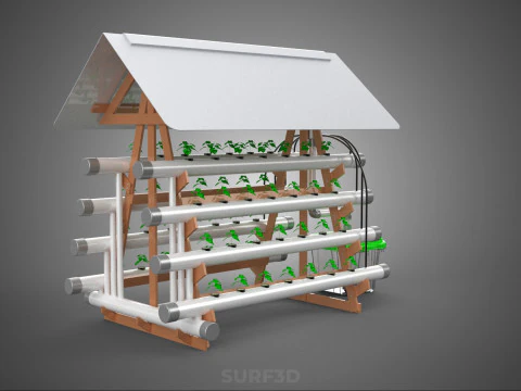 VERTICAL HYDROPONIC SOILLESS POT PLANT GROW WATER TANK RESERVOIR 3D Model
