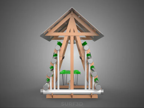 VERTICAL HYDROPONIC SOILLESS POT PLANT GROW WATER TANK RESERVOIR 3D Model