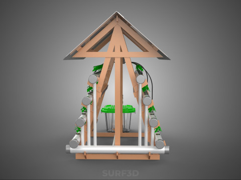 VERTICAL HYDROPONIC SOILLESS POT PLANT GROW WATER TANK RESERVOIR 3D Модель