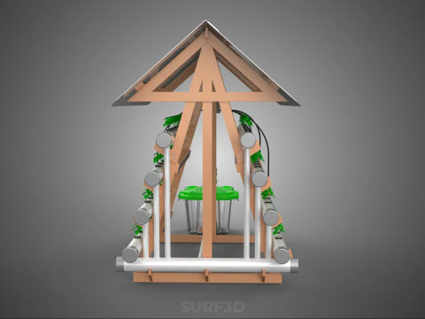 VERTICAL HYDROPONIC SOILLESS POT PLANT GROW WATER TANK RESERVOIR 3D Model