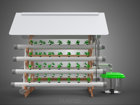 VERTICAL HYDROPONIC SOILLESS POT PLANT GROW WATER TANK RESERVOIR 3D Модель