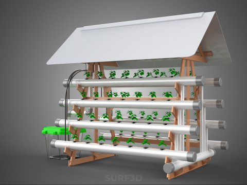 VERTICAL HYDROPONIC SOILLESS POT PLANT GROW WATER TANK RESERVOIR 3D Модель