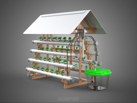 VERTICAL HYDROPONIC SOILLESS POT PLANT GROW WATER TANK RESERVOIR 3D Модель