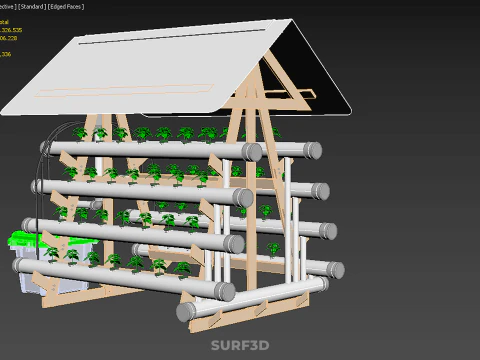VERTICAL HYDROPONIC SOILLESS POT PLANT GROW WATER TANK RESERVOIR 3D Model