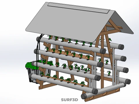 VERTICAL HYDROPONIC SOILLESS POT PLANT GROW WATER TANK RESERVOIR 3D Model
