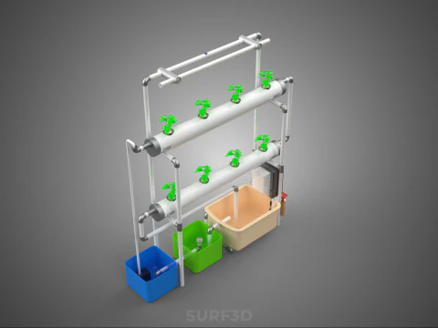 AUTO CONTROL MONITOR NUTRIENT HYDROPONIC PLANT LED GROW LIGHT UV 3D Model