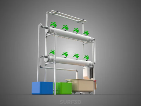 AUTO CONTROL MONITOR NUTRIENT HYDROPONIC PLANT LED GROW LIGHT UV 3D Model