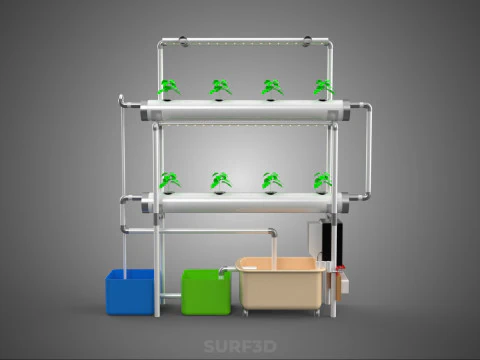 AUTO CONTROL MONITOR NUTRIENT HYDROPONIC PLANT LED GROW LIGHT UV 3D Model