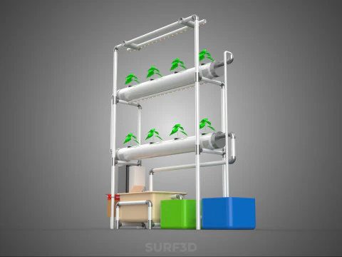 AUTO CONTROL MONITOR NUTRIENT HYDROPONIC PLANT LED GROW LIGHT UV 3D Model
