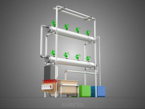 AUTO CONTROL MONITOR NUTRIENT HYDROPONIC PLANT LED GROW LIGHT UV 3D Model