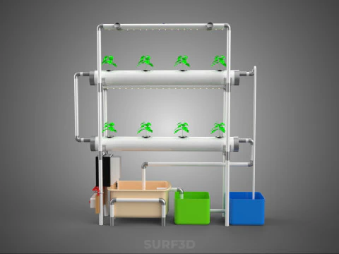 AUTO CONTROL MONITOR NUTRIENT HYDROPONIC PLANT LED GROW LIGHT UV 3D Model