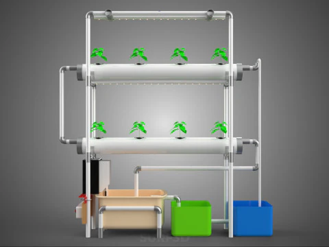 AUTO CONTROL MONITOR NUTRIENT HYDROPONIC PLANT LED GROW LIGHT UV 3D Model