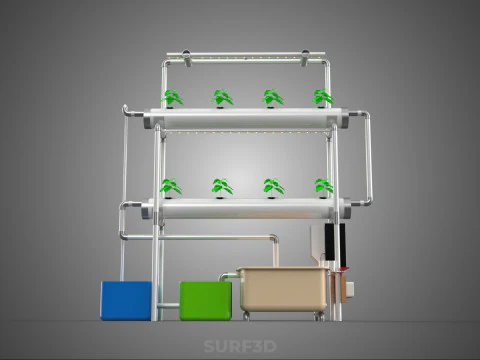 AUTO CONTROL MONITOR NUTRIENT HYDROPONIC PLANT LED GROW LIGHT UV 3D Model