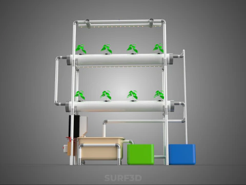AUTO CONTROL MONITOR NUTRIENT HYDROPONIC PLANT LED GROW LIGHT UV 3D Model