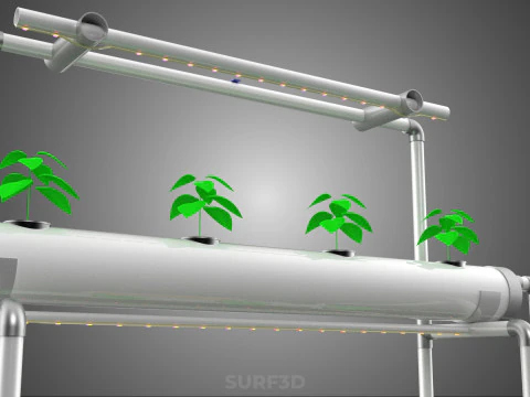 AUTO CONTROL MONITOR NUTRIENT HYDROPONIC PLANT LED GROW LIGHT UV 3D Model