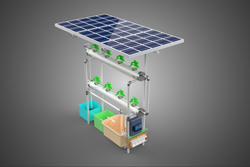 IOT CONTROL SOLAR PANEL ENERGY HYDROPONIC PLANT LED GROW LIGHT 3D Modell .c4d .max .obj .3ds .fbx .stl .blend