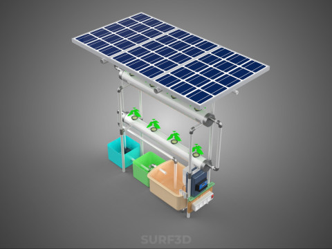 IOT CONTROL SOLAR PANEL ENERGY HYDROPONIC PLANT LED GROW LIGHT 3D Modell