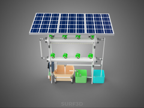 IOT CONTROL SOLAR PANEL ENERGY HYDROPONIC PLANT LED GROW LIGHT 3D Modell