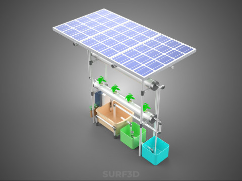 IOT CONTROL SOLAR PANEL ENERGY HYDROPONIC PLANT LED GROW LIGHT 3D Modell