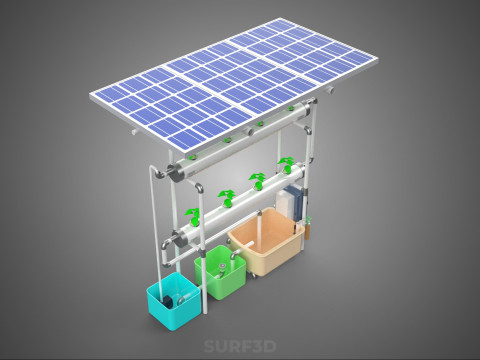 IOT CONTROL SOLAR PANEL ENERGY HYDROPONIC PLANT LED GROW LIGHT 3D Modell