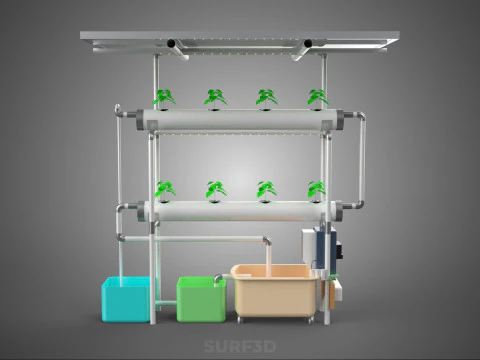 IOT CONTROL SOLAR PANEL ENERGY HYDROPONIC PLANT LED GROW LIGHT 3D Model
