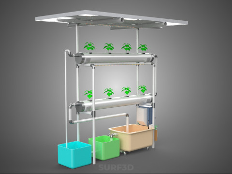 IOT CONTROL SOLAR PANEL ENERGY HYDROPONIC PLANT LED GROW LIGHT 3D Modell