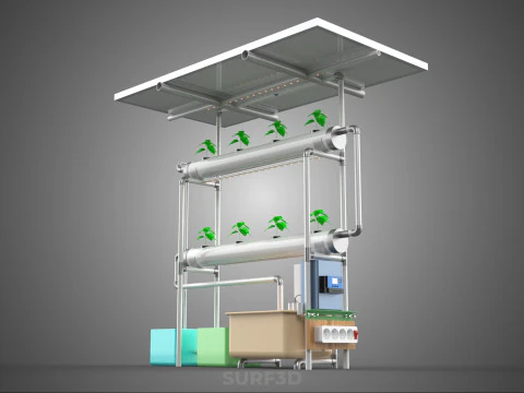 IOT CONTROL SOLAR PANEL ENERGY HYDROPONIC PLANT LED GROW LIGHT 3D Model