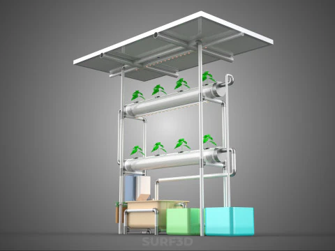 IOT CONTROL SOLAR PANEL ENERGY HYDROPONIC PLANT LED GROW LIGHT 3D Model