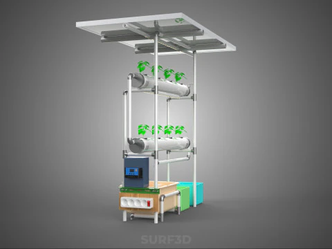 IOT CONTROL SOLAR PANEL ENERGY HYDROPONIC PLANT LED GROW LIGHT 3D Model