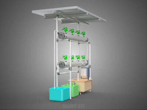 IOT CONTROL SOLAR PANEL ENERGY HYDROPONIC PLANT LED GROW LIGHT 3D Model