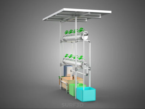 IOT CONTROL SOLAR PANEL ENERGY HYDROPONIC PLANT LED GROW LIGHT 3D Model