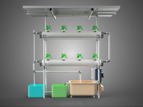 IOT CONTROL SOLAR PANEL ENERGY HYDROPONIC PLANT LED GROW LIGHT 3D Model