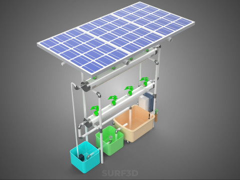 IOT CONTROL SOLAR PANEL ENERGY HYDROPONIC PLANT LED GROW LIGHT 3D Modell