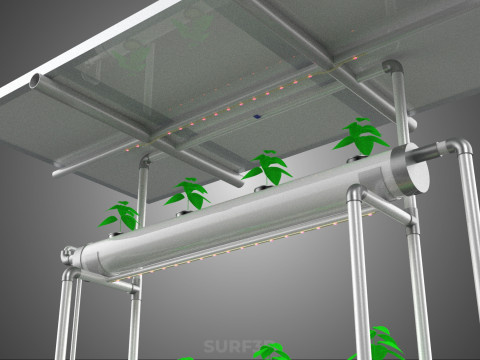 IOT CONTROL SOLAR PANEL ENERGY HYDROPONIC PLANT LED GROW LIGHT 3D Modell