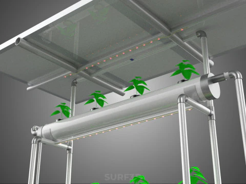 IOT CONTROL SOLAR PANEL ENERGY HYDROPONIC PLANT LED GROW LIGHT 3D Model