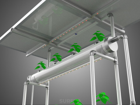 IOT CONTROL SOLAR PANEL ENERGY HYDROPONIC PLANT LED GROW LIGHT 3D Modell